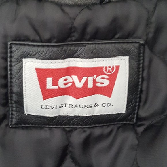 New Men's Levi's Long   Leather Jacket/Coat  Hoodies Size M Black - Picture 8 of 12